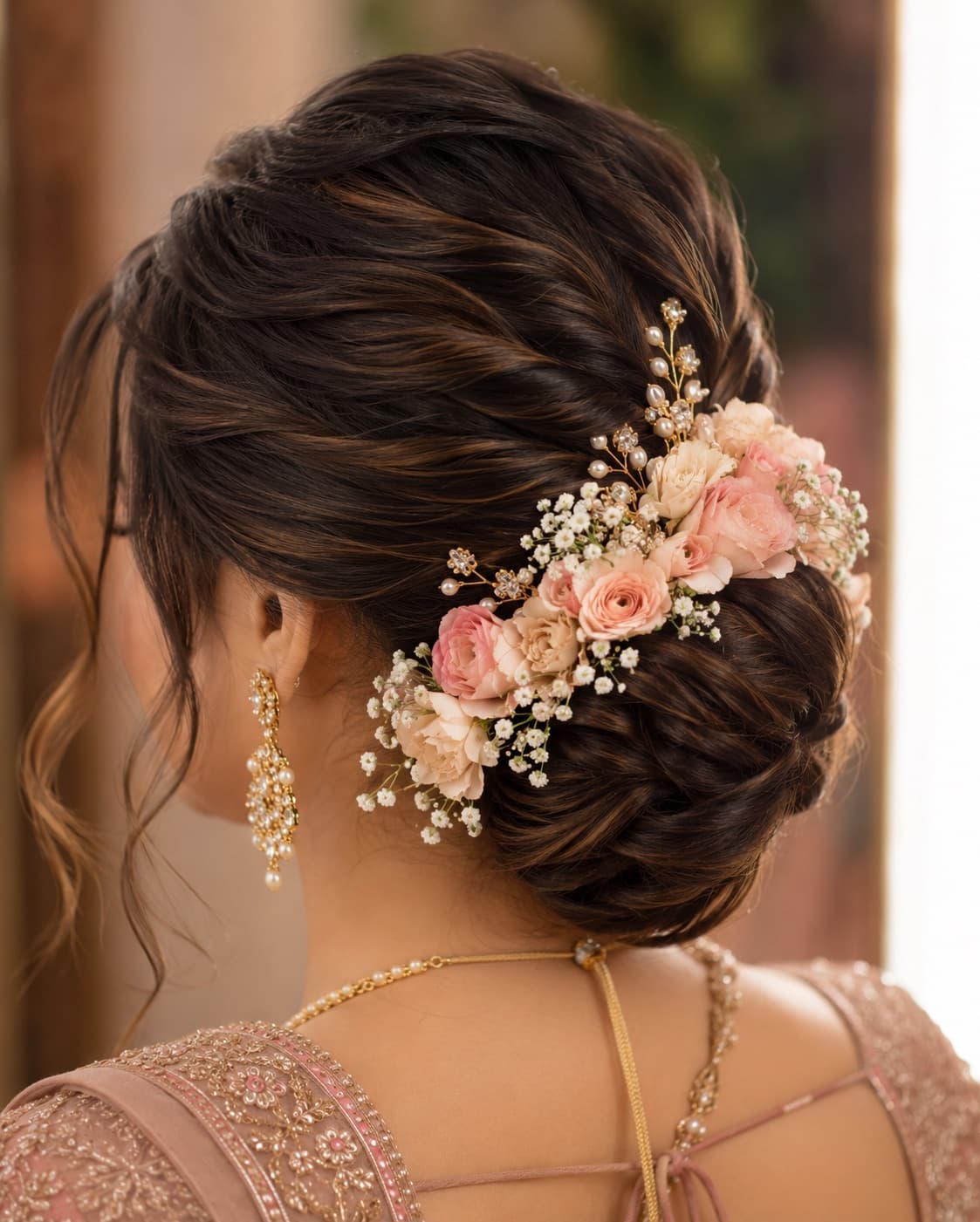 Floral Bun Styling portfolio look